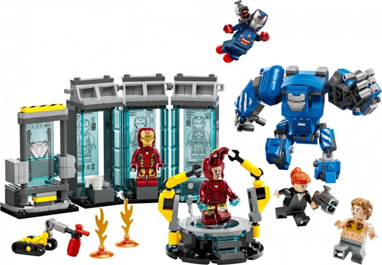 LEGO Klocki Super Heroes 76315 Laboratorium Iron Mana: Zbrojownia