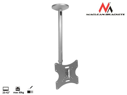 Maclean Uchwyt do telewizora sufitowy 23-42" 50 - 85 cm 30kg MC-504A B srebrny TV