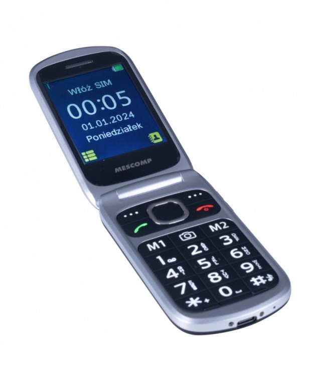 Mesmed Telefon komórkowy z klapką dla seniorów MT-184 BRUNO 4G