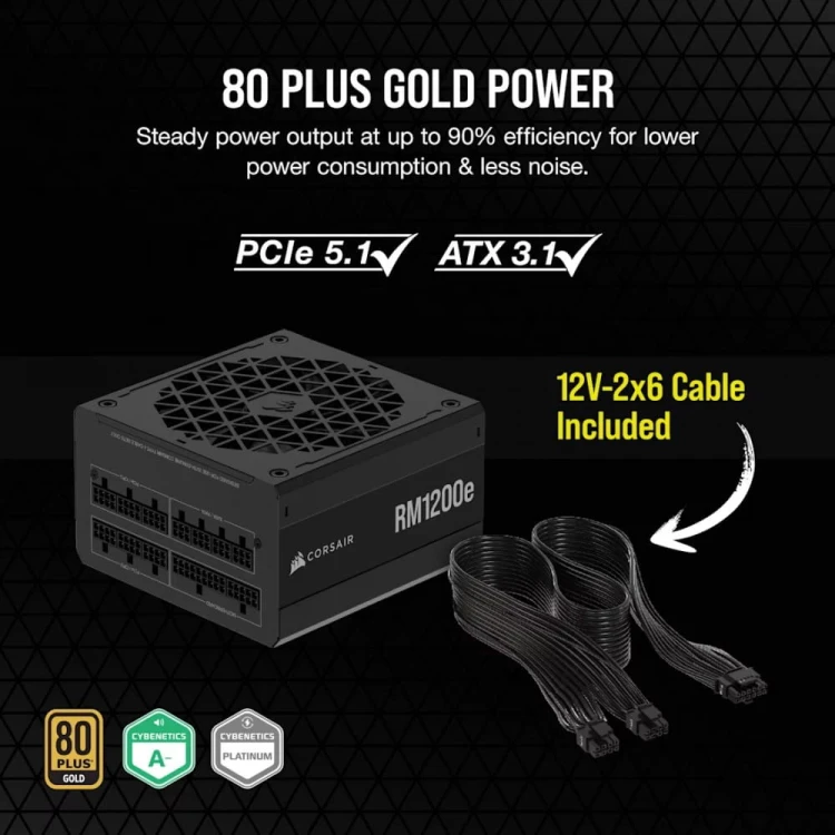 Corsair Zasilacz RM1200e PCIe5.1 80+GOLD F.MODULAR ATX3.1