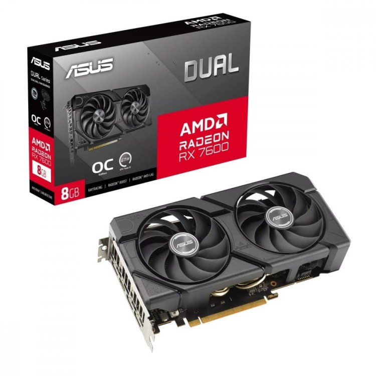 Asus Karta graficzna Dual Radeon RX 7600 EVO OC Edition 8GB GDDR6