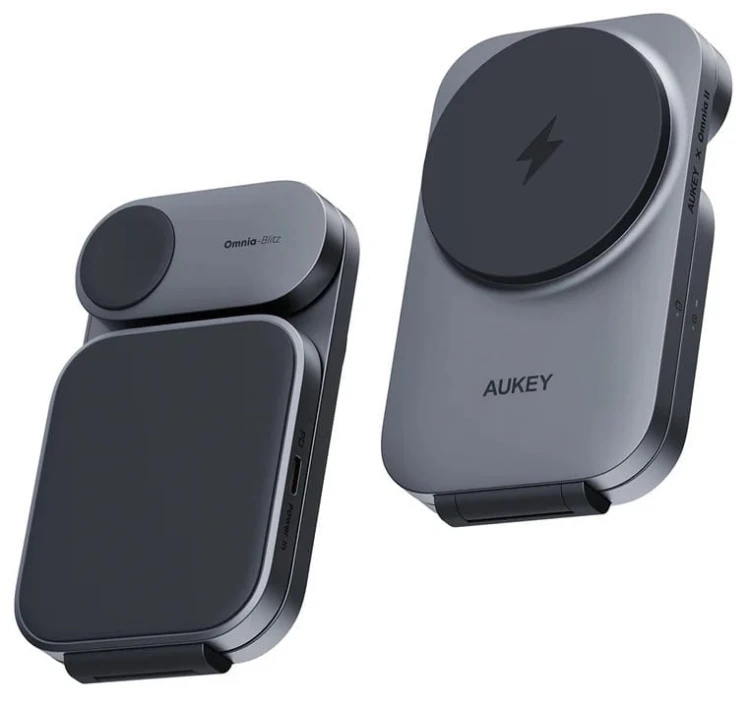 AUKEY LC-MC312 Slim 3w1 ładowarka bezprzewodowa MagSafe Qi2 15W  + ładowarka PD 30W + Etui