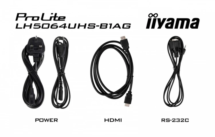 IIYAMA Monitor 50 cali LH5064UHS-B1AG, 24/7,IPS,ANDROID14,4K,500cd,1200:1,   2xHDMI ,USB-C,RJ45, RS-232c, IR, 2x10W, 2xUSB, UCHWYT ŚCIENNY,iiSignage2,