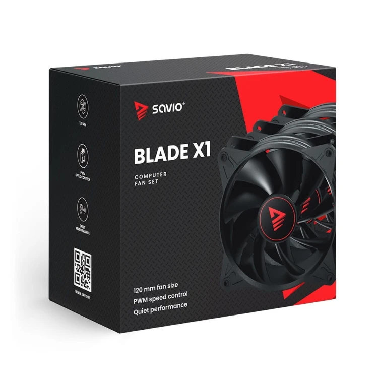 Savio Zestaw wentylatorów BLADE 3 x 120mm 4-pin PWM