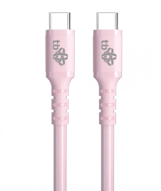 TB Kabel USB C - USB C 60W żelowy 1m różowy