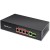 Qoltec Przełącznik sieciowy SWITCH FAST ETHERNET PoE 4x RJ45 PoE 1x RJ45Uplink 1x SFP | 65W | 1000 Mb/s