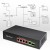 Qoltec Przełącznik sieciowy SWITCH FAST ETHERNET PoE 4x RJ45 PoE 1x RJ45Uplink 1x SFP | 65W | 1000 Mb/s