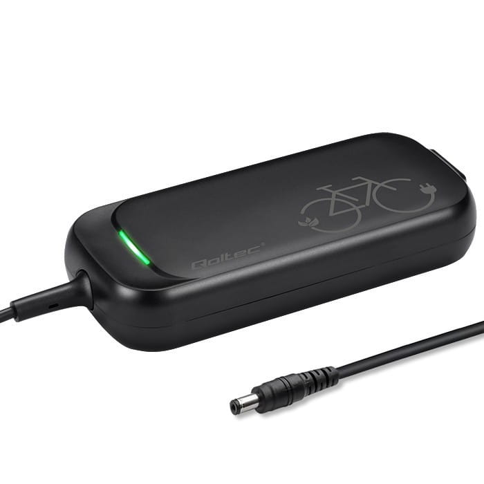 Qoltec Ładowarka do roweru skutera elektrycznego 36V | 42V | 2A | 5.5*2.5 + wodoodporna + kabel zasilający