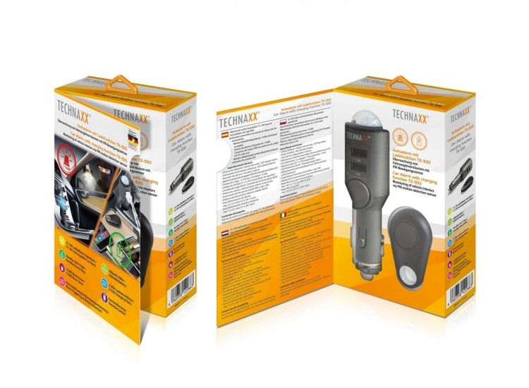 Technaxx Deutschland GmbH &amp; Co. KG Alarm samochodowy z ładowarką USB 2 porty TX-100