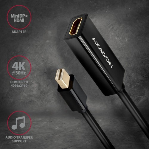 AXAGON RVDM-HI14N Adapter aktywny Mini DP > HDMI 1.4, 4K/30Hz