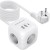 Qoltec Kostka zasilająca przedłużacz 6w1 z podświetlanym włącznikiem |  3x AC | 2x USB | 1x USB-C PD 20W | biała | kabel 2m