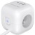Qoltec Kostka zasilająca przedłużacz 6w1 z podświetlanym włącznikiem |  3x AC | 2x USB | 1x USB-C PD 20W | biała | kabel 2m