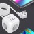 Qoltec Kostka zasilająca przedłużacz 6w1 z podświetlanym włącznikiem |  3x AC | 2x USB | 1x USB-C PD 20W | biała | kabel 2m