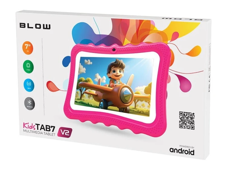 BLOW Tablet KidsTAB7 V2 4/32GB różowe etui kamera 2MP