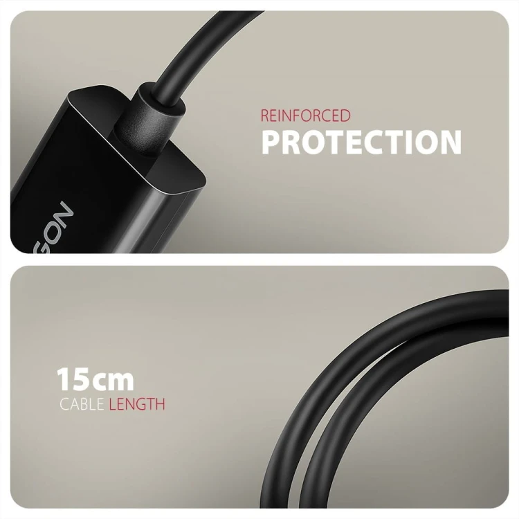 AXAGON RVD-HI20N Adapter aktywny DisplayPort -> HDMI 1.4, 4K/60Hz, kabel 15cm