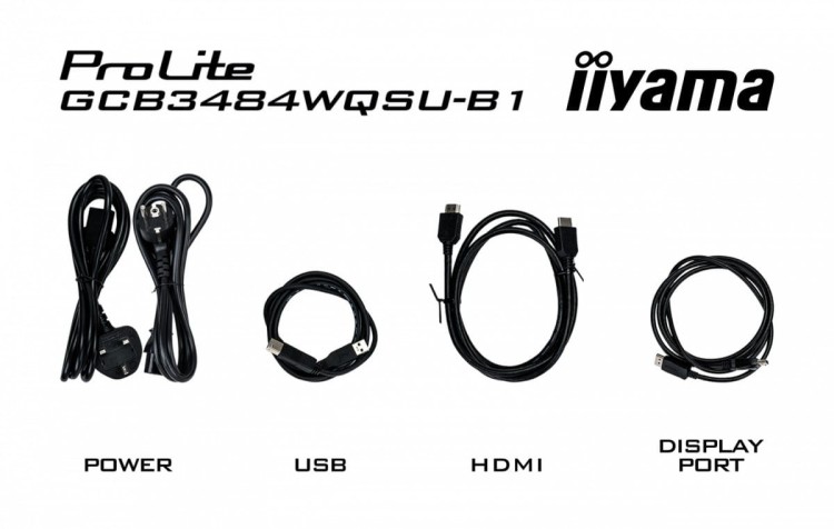 IIYAMA Monitor G-Master 34 cale GCB3484WQSU-B1,VA,UWQHD,180Hz, HDR400, 1500R, 21:9, 0.4ms, 500cd/m2, 2x5W, USB-c, PiP