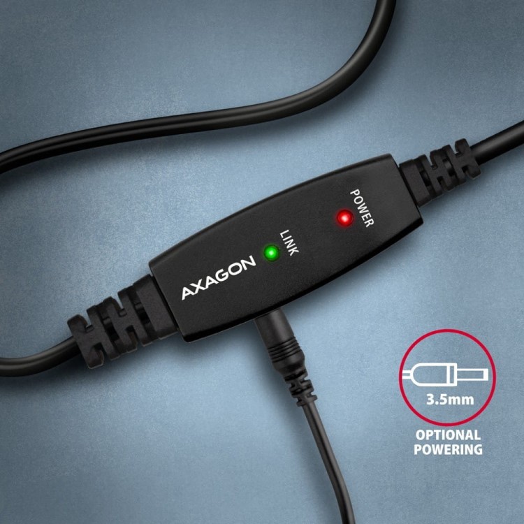 AXAGON ADR-220B USB 2.0 A-M -> B-M aktywny kabel połączeniowy/wzmacniacz 20m