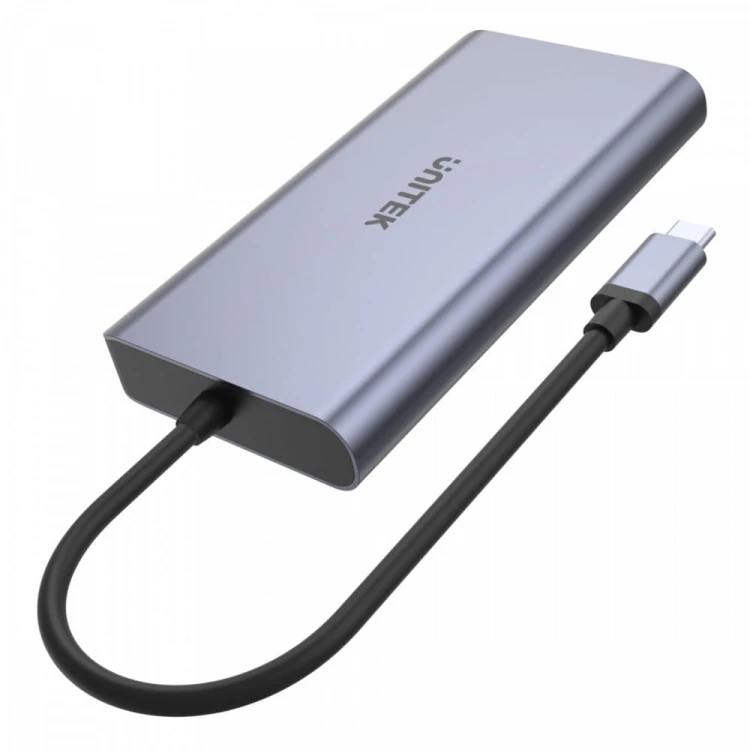 Unitek HUB USB-C 2x USB 3.1, HDMI 2.0, DP 1.4, RJ45, SD, PD 100W; D1056A