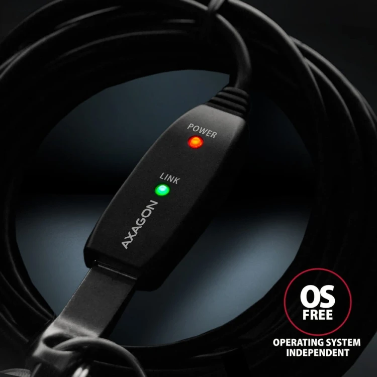 AXAGON ADR-215 USB 2.0 A-M -> A-F aktywny kabel przedłużacz/wzmacniacz 15m