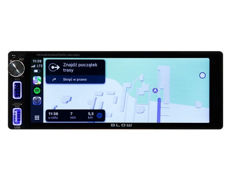 BLOW Radio samochodowe AVH-686A 1DIN 7 cali RDS MP3/USB/micro SD/BLUETOOTH