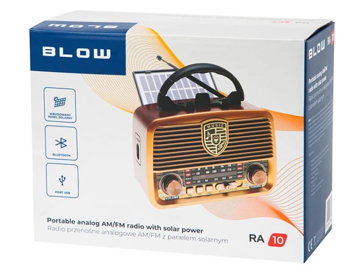 BLOW Radio przenośne analogowe RA10 AM/FM solarne