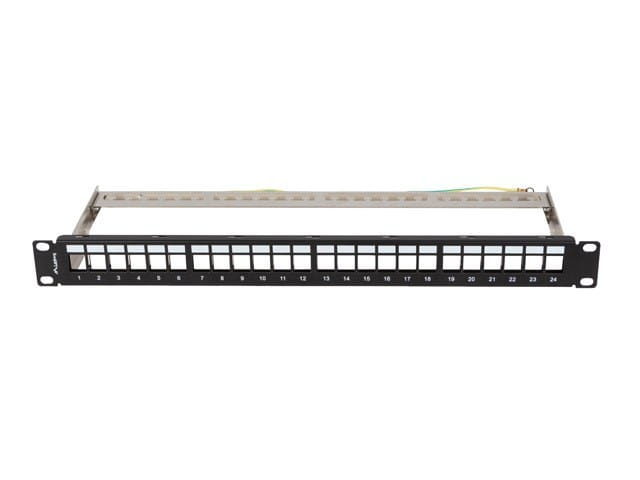 Lanberg Patch panel pusty 24 porty 1U 19 cali ftp do modułów keystone czarny