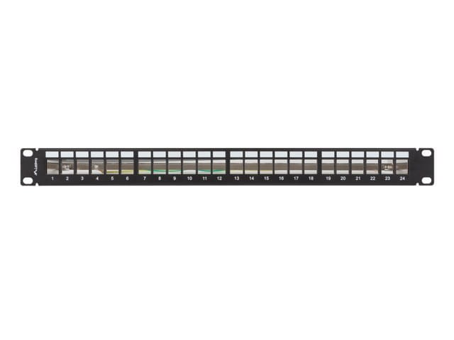 Lanberg Patch panel pusty 24 porty 1U 19 cali ftp do modułów keystone czarny