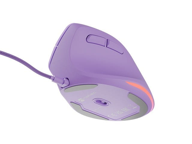 Natec Mysz wertykalna CRAKE 2 PRO 128000DPI optyczna lawendowa