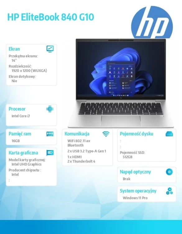 HP Inc. Notebook EliteBook 840 G10 i7-1355U 512GB/16GB/W11P/14.0   81A17EA