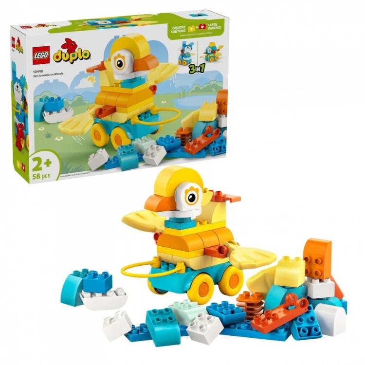 LEGO Klocki DUPLO 10448 3 w 1 Zwierzątka na kółkach