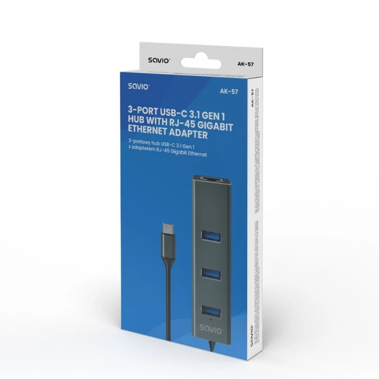 Savio HUB USB-C 3.1, AK-57