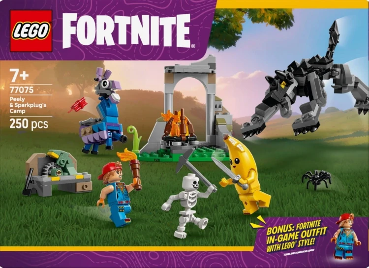 LEGO Klocki Fortnite 77075 Skórek i Iskra oraz obóz