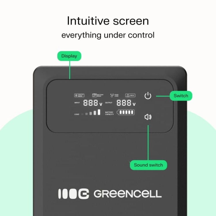 Green Cell Zasilacz awaryjny UPS AVR PowerCore 800W/1200VA 12VDC