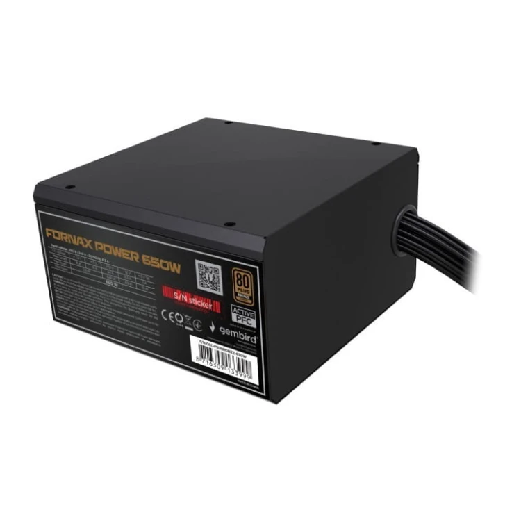 Gembird Zasilacz komputerowy Fornax Power 650W 80+Bronze aktywny PFC 120mm wentylator