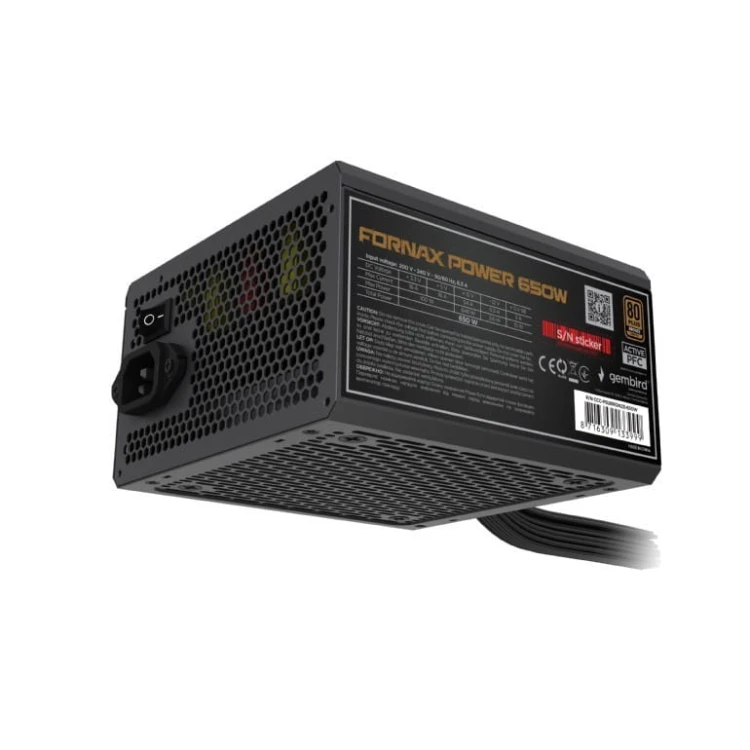 Gembird Zasilacz komputerowy Fornax Power 650W 80+Bronze aktywny PFC 120mm wentylator