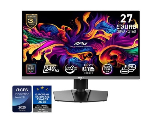 MSI Monitor MPG 272URX QD-OLED LED/UHD/FLAT/240Hz/26.5cala/Black