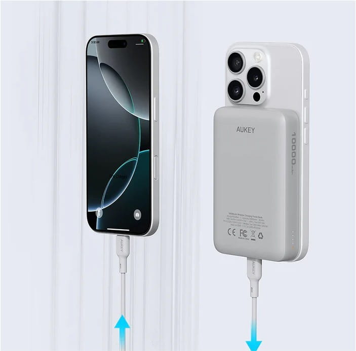 AUKEY PB-MS04 White Qi2 PowerBank | 10000mAh | 20W | MagSafe PD