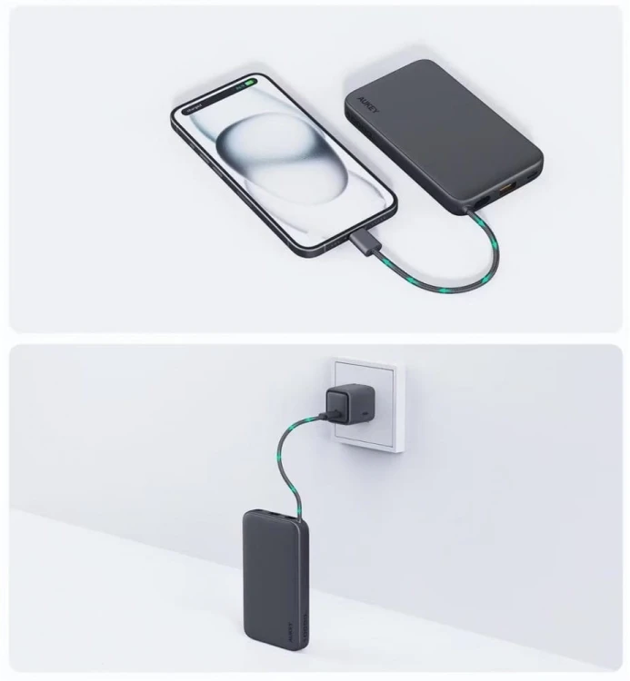AUKEY PB-Y53P PowerBank | 10000mAh | 22.5W | 4xUSB | kabel USB-C