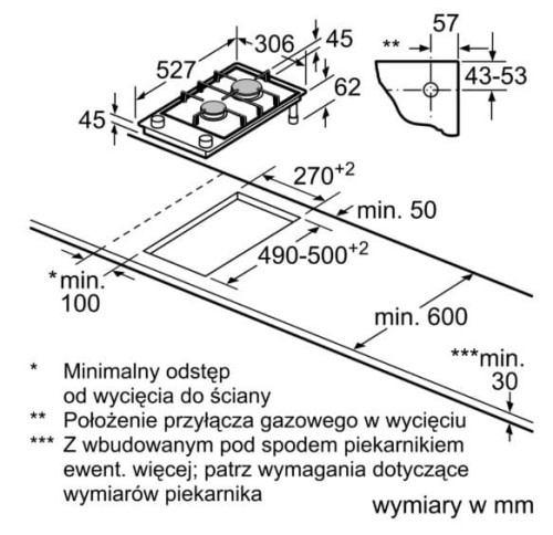 Bosch Płyta gazowa PRB3A6I40