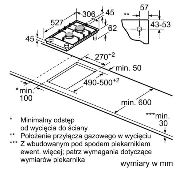 Bosch Płyta gazowa PRB3A6I40