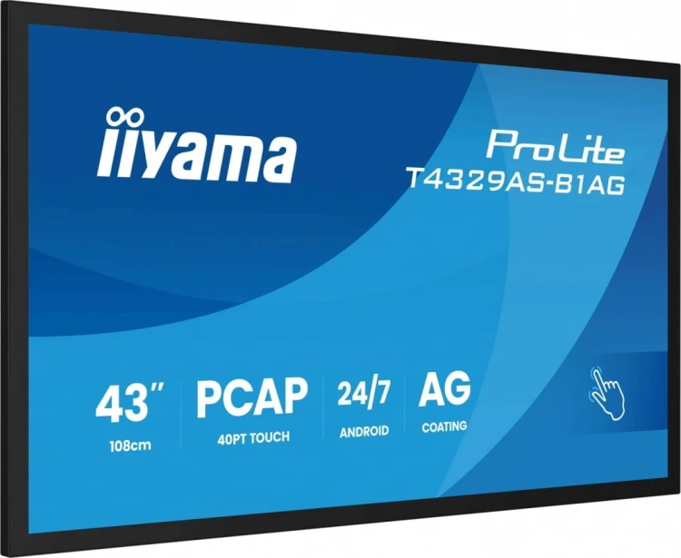 IIYAMA Monitor 43 cale T4329AS-B1AG VA,4K,HDMIx2,USB-C,RJ45,2x10W,WiFi,     Android 14, Signal FailOver, Whiteboard, iiSignage (CMS), iiControl (DMS),