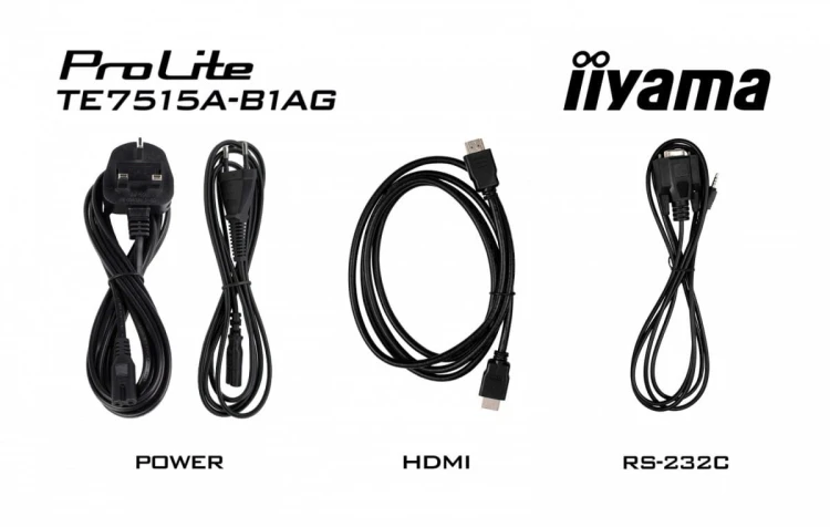 IIYAMA Monitor 75 cali TE7515A-B1AG IPS,4K,40pkt,550cd,DeepContrast-IR+,    HDMI x2,DP,USB-C, 2 x 20W, OPS Slot x1, 5xUSB, 2xRJ45,8-Array,EDLA, WiFi,P