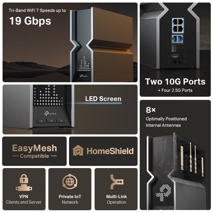 TP-LINK Archer BE800 Router WiFi 7 BE19000