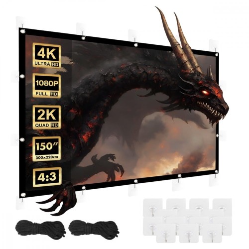 Maclean Ekran projekcyjny 150 cali 300x220cm, MC-168