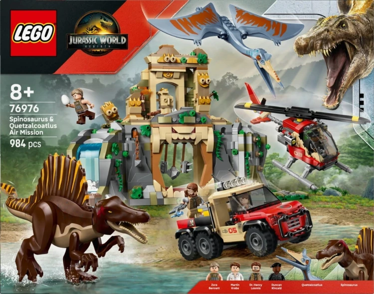 LEGO Klocki Jurassic World 76976 Powietrzna misja z kecalkoatlem i spinozaurem