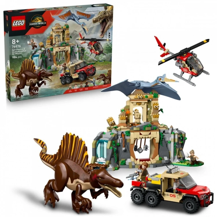 LEGO Klocki Jurassic World 76976 Powietrzna misja z kecalkoatlem i spinozaurem