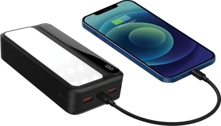 Rebeltec Powerbank P20 LCDPD LAMP 20 000mAh, zintegrowana lampa LED z funkcją latarki