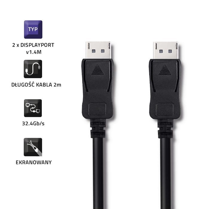 Qoltec Kabel DisplayPort v1.4 Męski - DisplayPort v1.4 Męski 2m