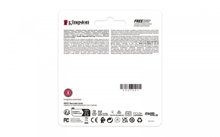 Kingston Dysk SSD NV3 1TB M.2 2230 PCI-e 4.0 NVMe 6000/4000