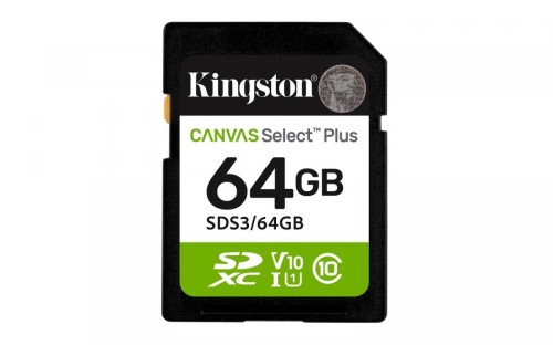 Kingston Karta pamięci SD 64GB Canvas Select Plus Gen3 100MB/s